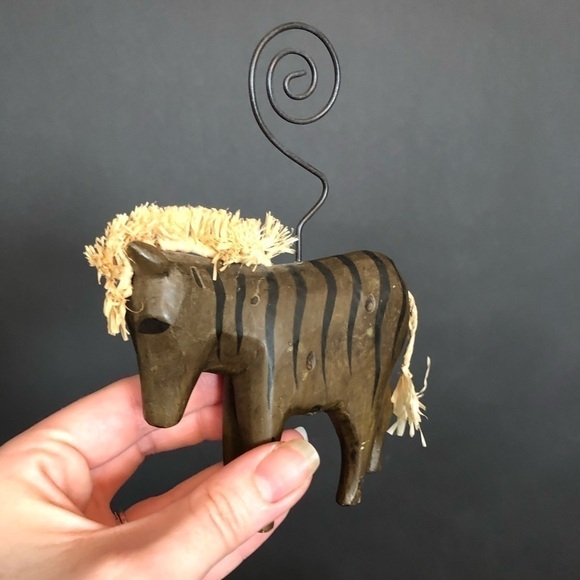 New Handcarved Wood Safari Zoo Animals Lion Giraffe Zebra Picture Frame Holders - Picture 4 of 4